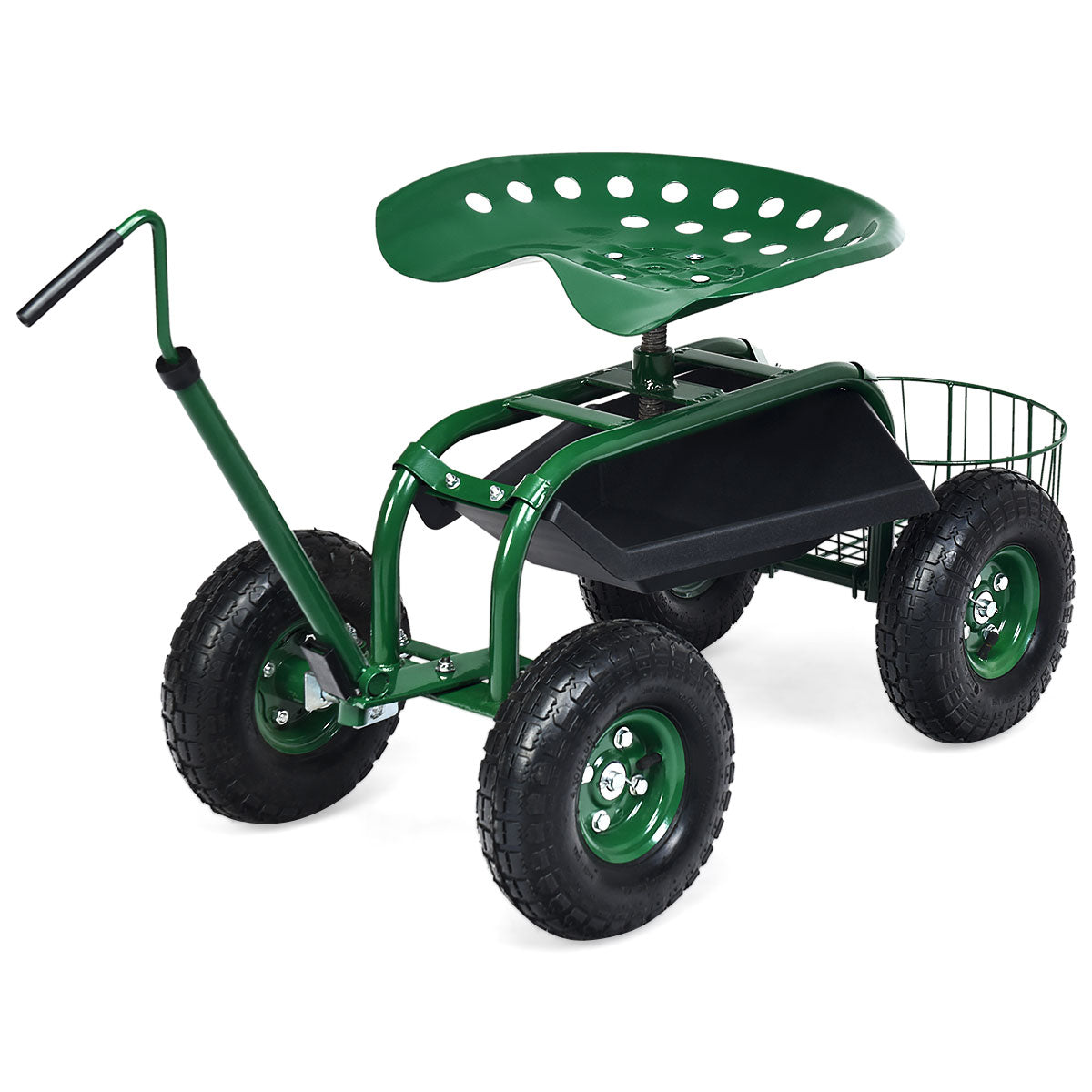 Carro de Jardim Orientável – 55,5 cm – Verde – Metal
