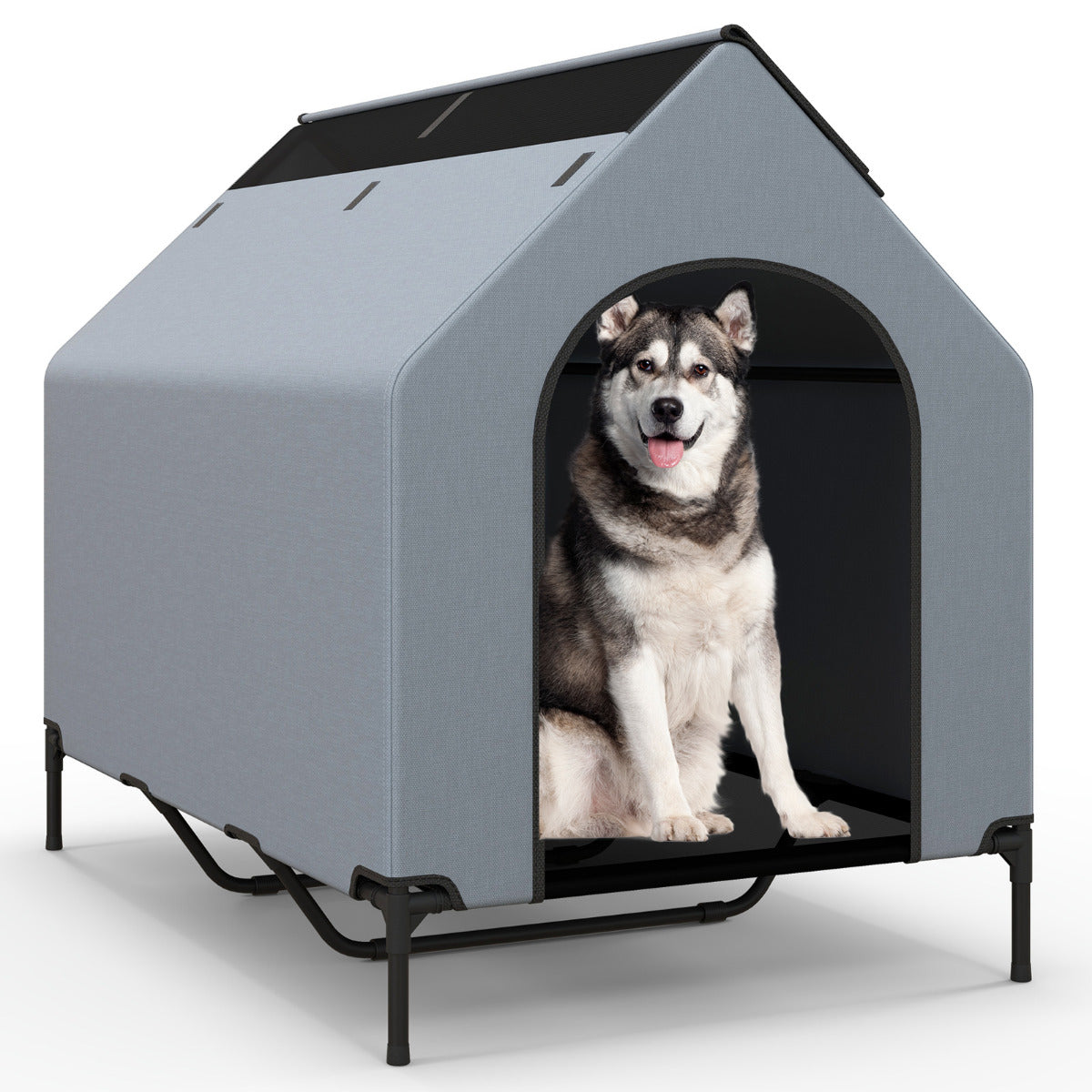 Casa Elevada para Cães – 132 cm – Tecido Oxford 600D e Metal