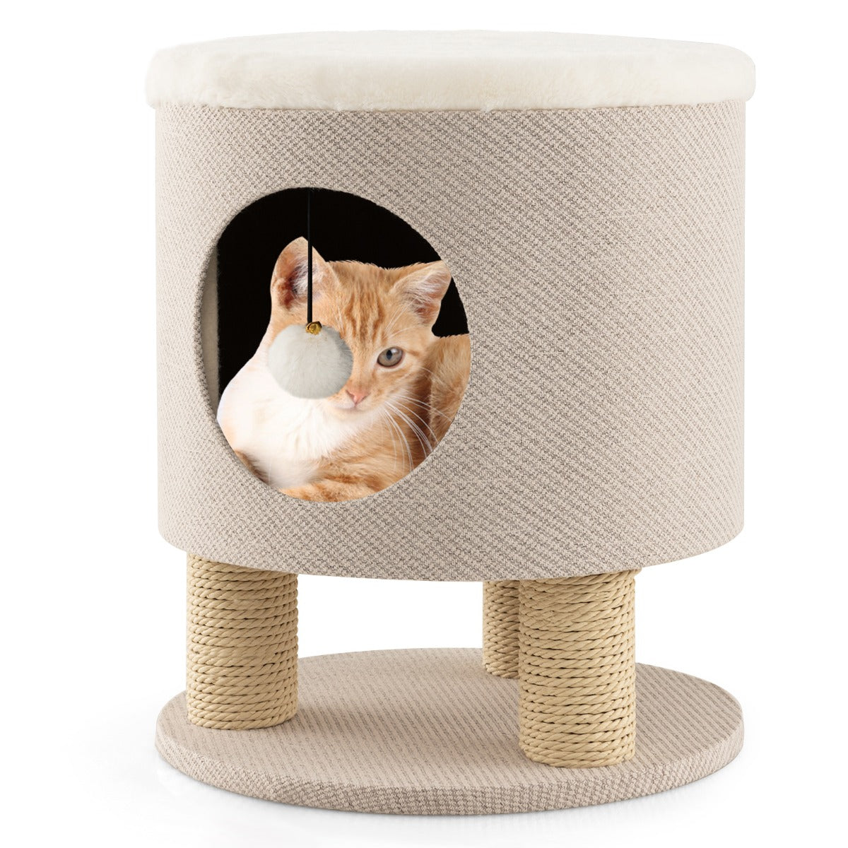 Casa para Gatos – 40 x 40 x 47 cm – Bege – material sintético
