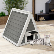 Casinha para Gatos – 50 x 55 x 53 cm – Cinza e Branco – Madeira