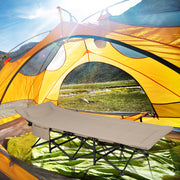 Cama Dobrável para Campismo Portátil Leve com Almofada de Apoio para a Cabeça Bolso Bolsa de Transporte Capacidade de Carga 200 kg 188 x 68,5 x 48,5 cm Caqui