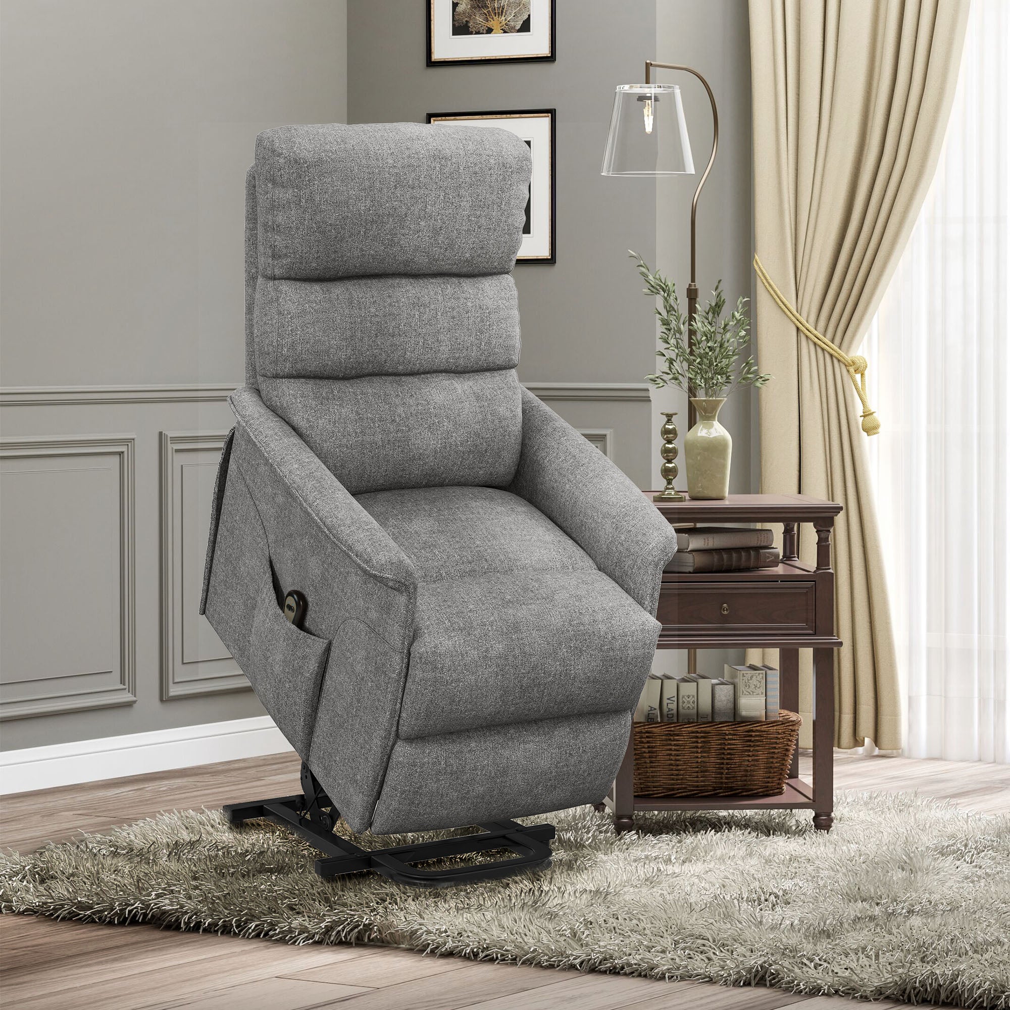 Poltrona Relax Reclinável Elétrica Cinzento 66x90x96 cm