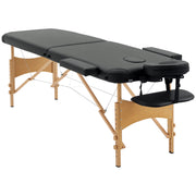 Marquesa de Massagem Dobrável 185x60 cm Preto - Altura Ajustável 61-88 cm