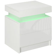 Mesa de Cabeceira com Luz LED 45x35x52 cm - Branco