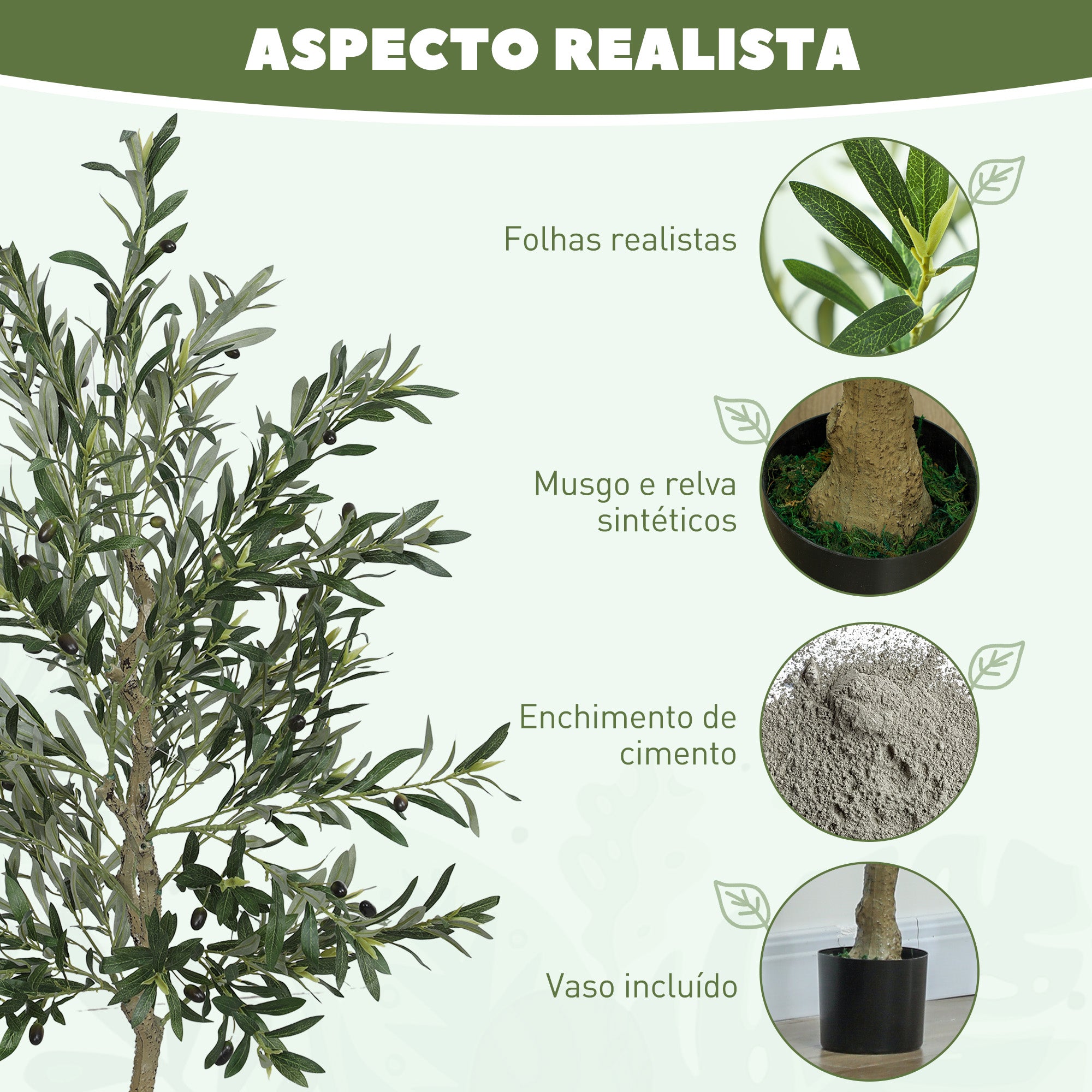 Planta Artificial Decorativa Verde 180 cm Ø15x180 cm