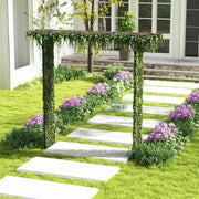 Arco de Jardim de 205 cm em Metal para Plantas Trepadeiras com Treliça de Arco de Alta Resistência para Festas no Pátio Traseiro Verde