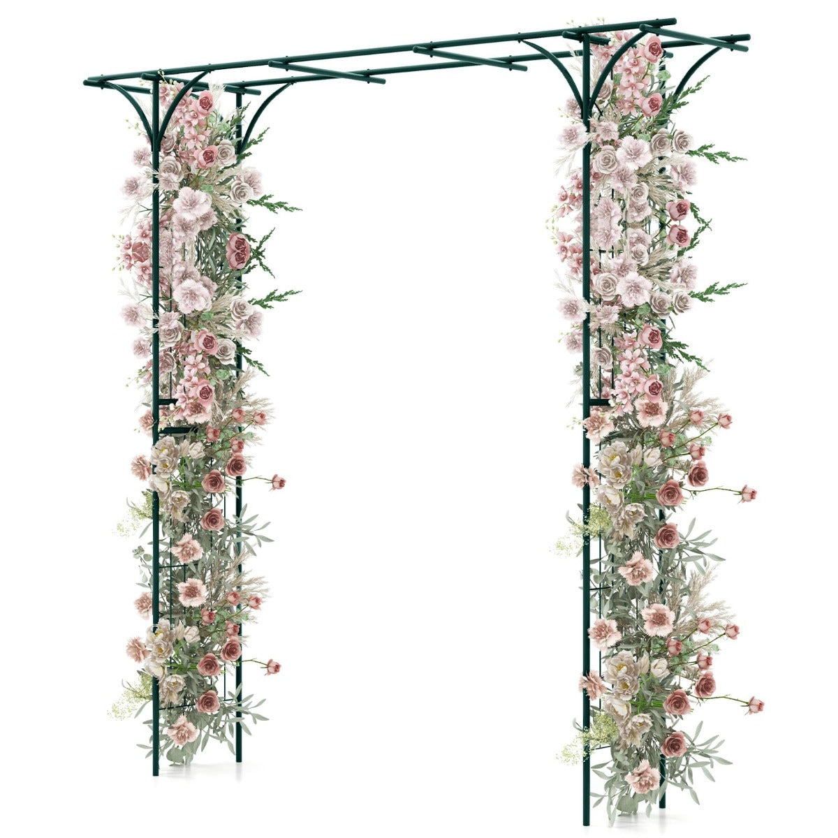 Arco de Rosas Trepadoras Metálico para Jardim 205 x 52 x 205 cm Verde