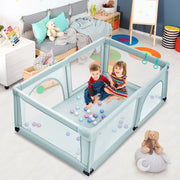 Parque de Atividades Portátil e Seguro para Crianças com Rede Respirável e Zíper 120 x 190 x 69 cm Azul