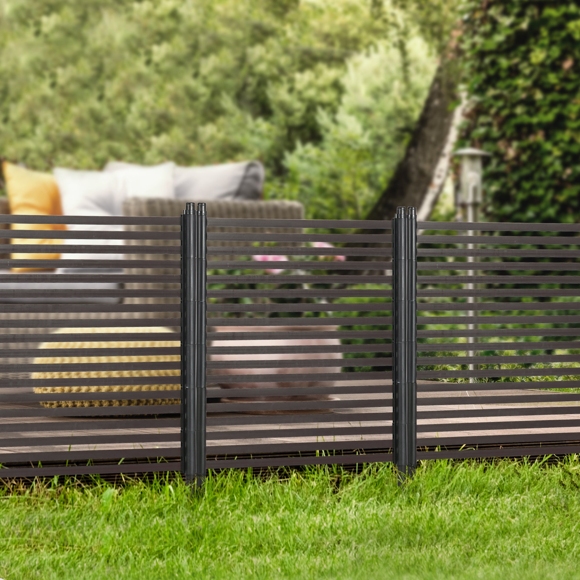 Vedação de Jardim em Aço Marrom 93x22x120cm