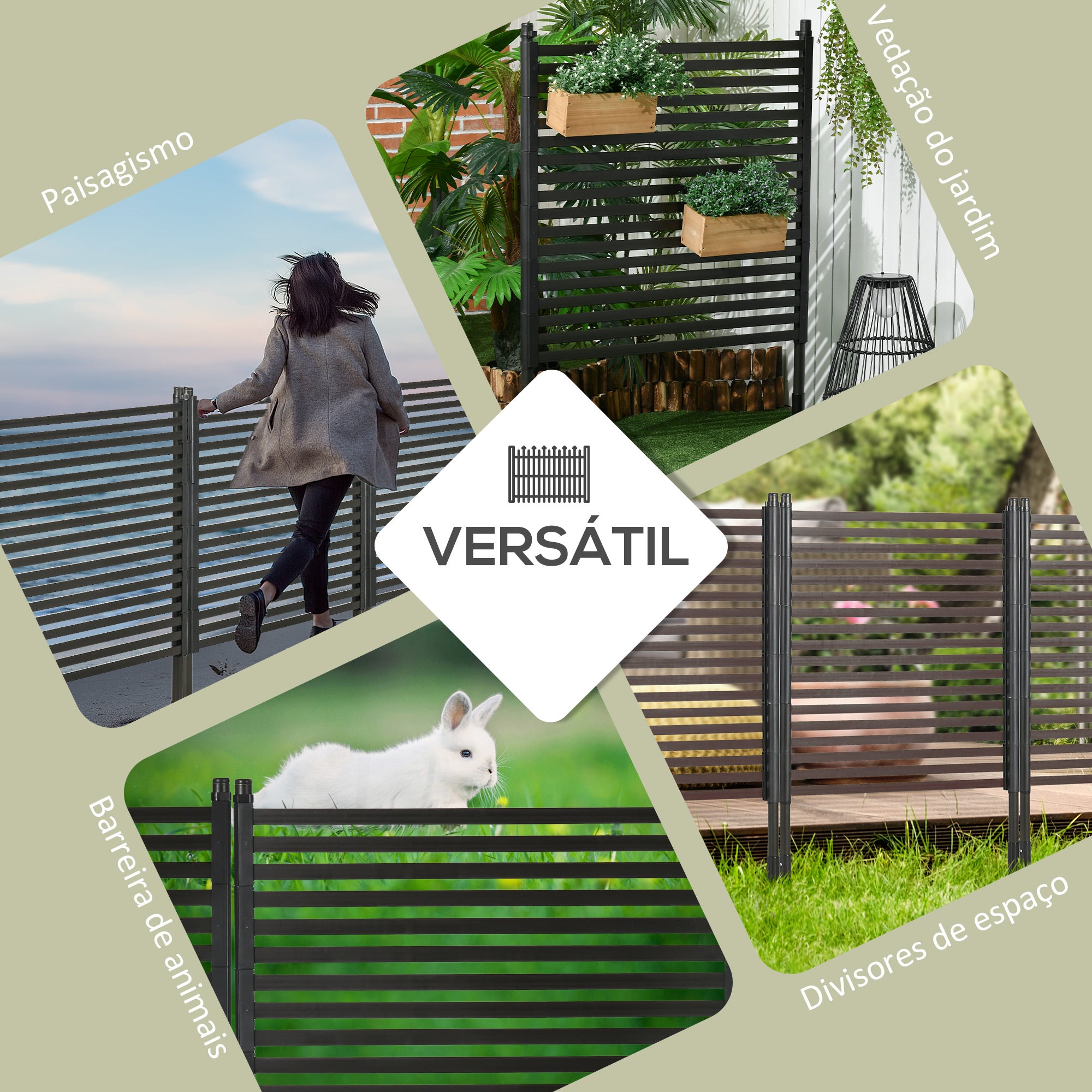 Vedação de Jardim em Aço Marrom 93x22x120cm