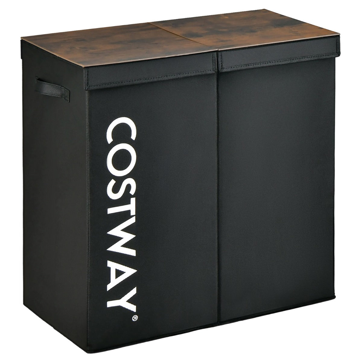 Cesto de Roupa com Tampa – 62 x 31 x 60 cm – Preto – Tecido não tecido