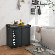 Cesto de Roupa com Tampa – 62 x 31 x 60 cm – Preto – Tecido não tecido