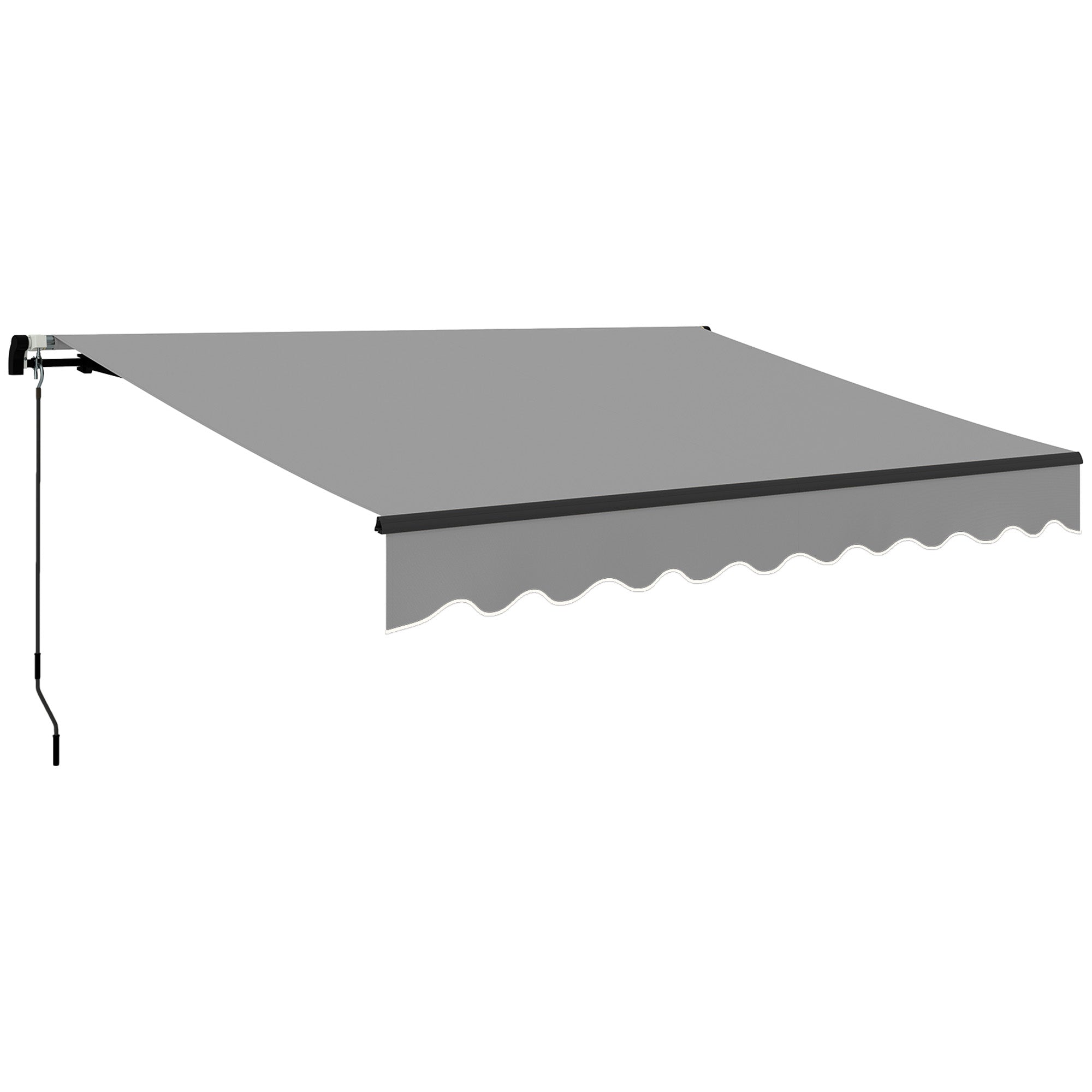 Toldo Manual Retrátil 360x220 cm Cinzento para Balcão