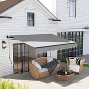 Toldo Manual Retrátil 360x220 cm Cinzento para Balcão