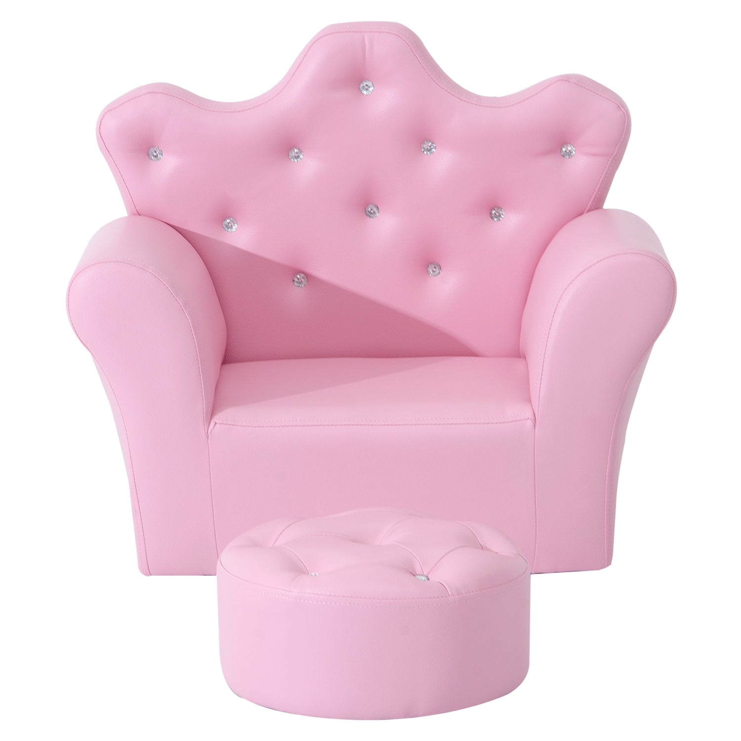 Sofá Infantil Decorativo em Forma de Coroa 58x40.5x49cm - Cor Rosa
