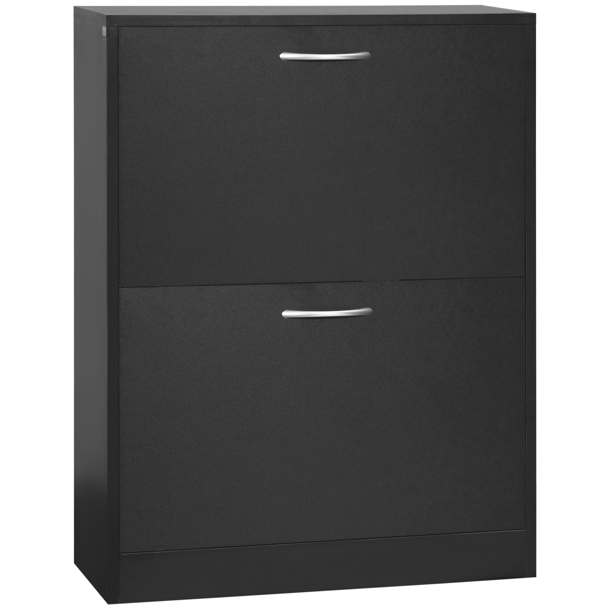 Sapateira de Madeira com 2 Compartimentos 60x24x80 cm - Preto