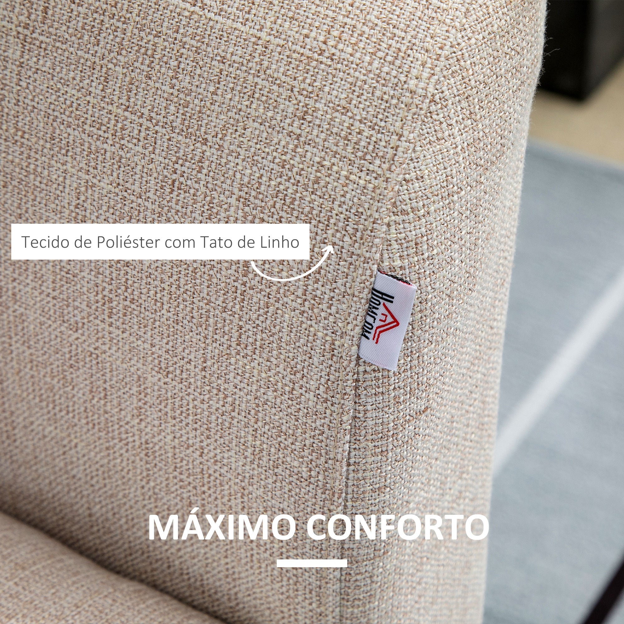 Banco de Armazenamento Estofado 120x45x54cm Bege e Madeira