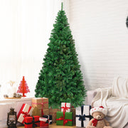 Árvore de Natal Artificial de 210cm com Base Metálica em PVC Verde para Decoração de Natal em Casa Festa