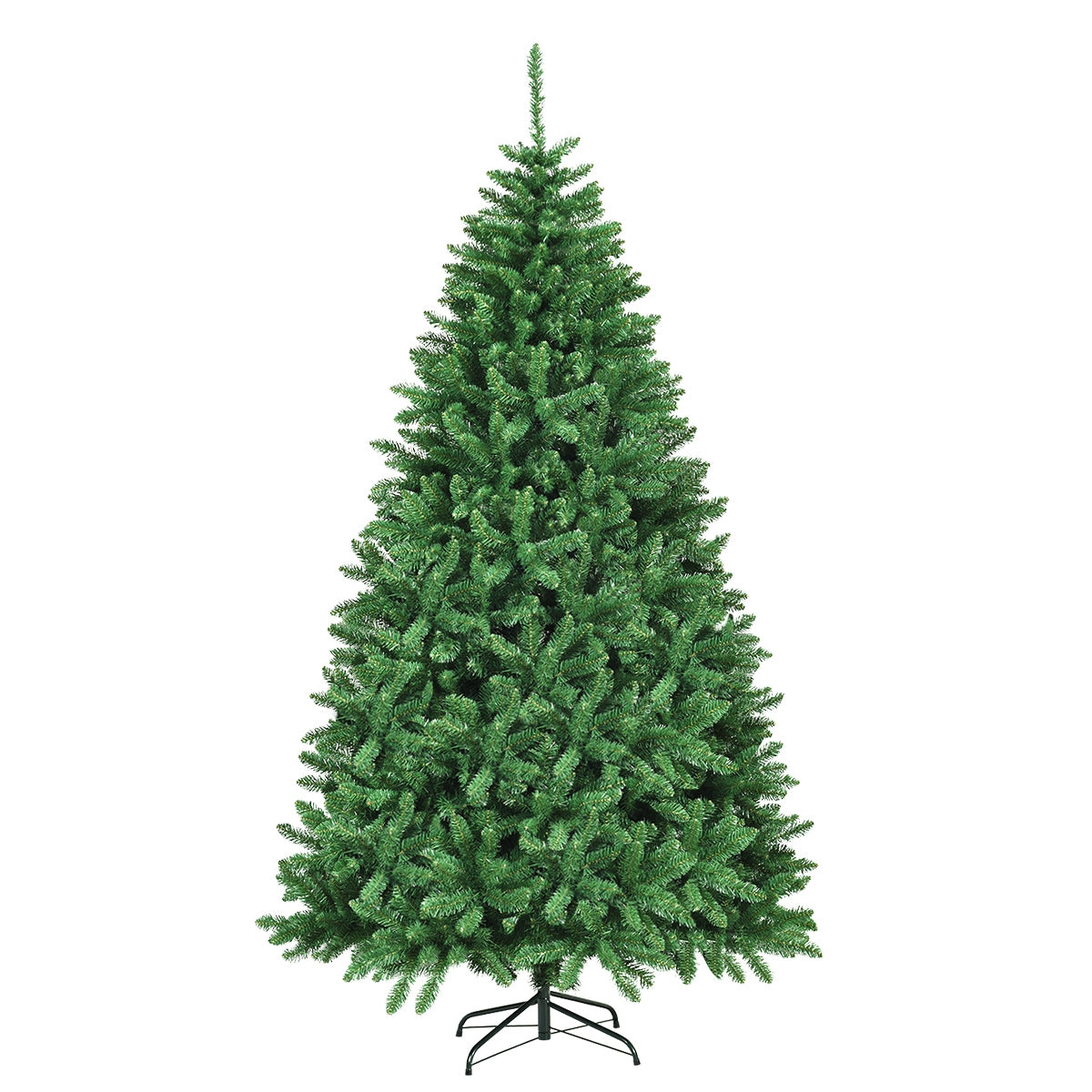 Árvore de Natal Abeto Artificial Não Iluminado com 2,25m e Base de Metal Dobrável - Decoração para Casa e Escritório