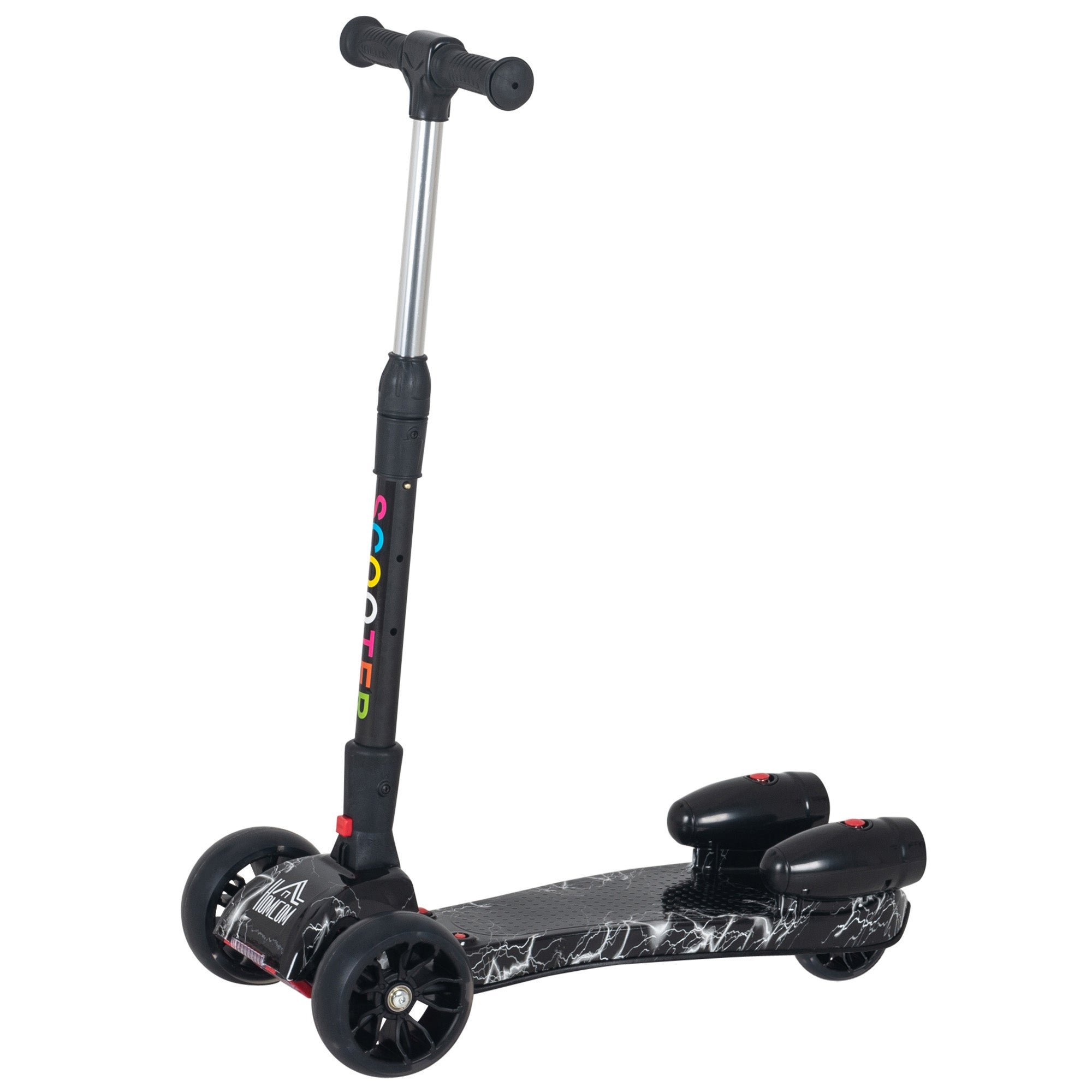 Trotinete Infantil Ajustável em Altura 4 Níveis Preto 61x26x63-81 cm