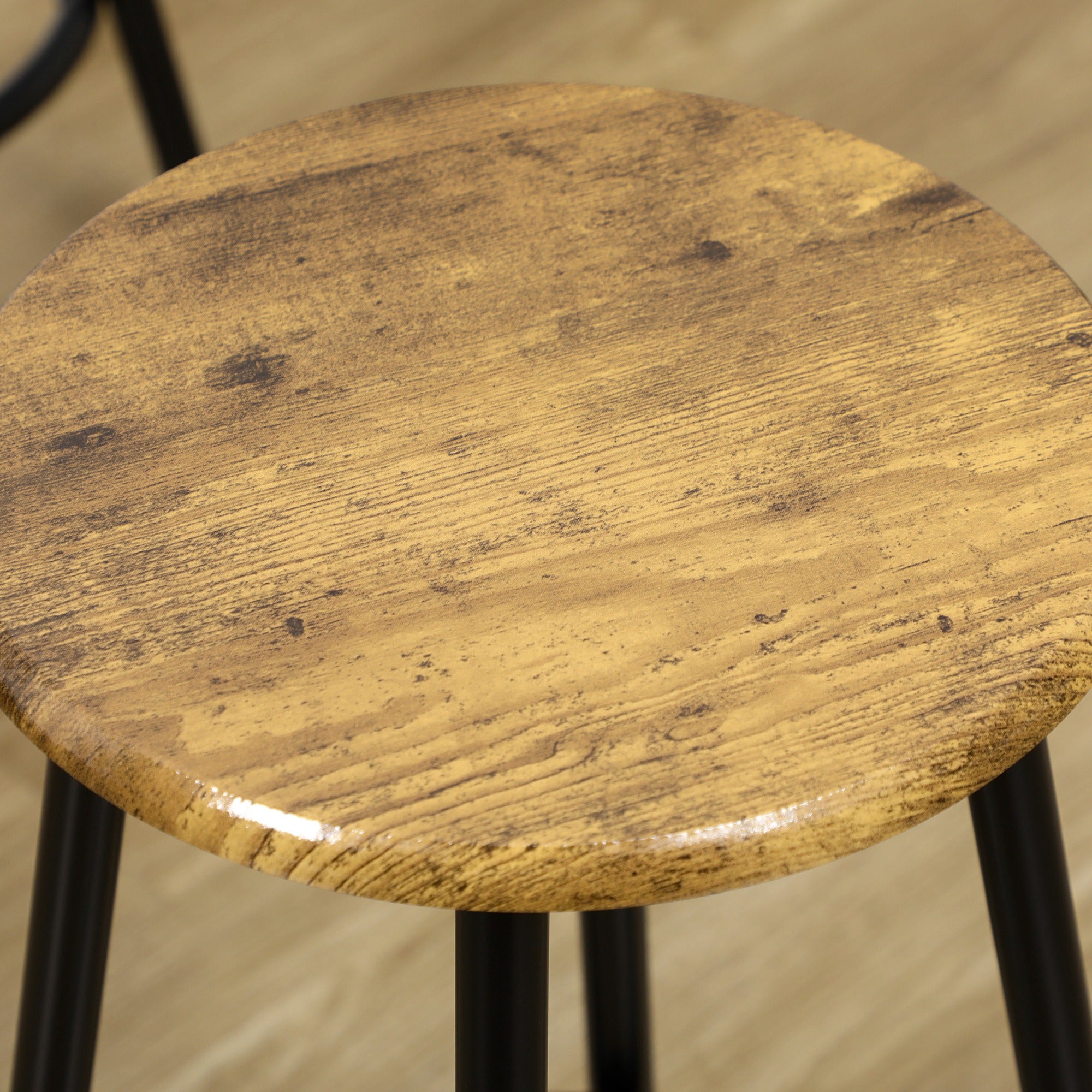 Conjunto de Móveis Altos Mesa e Cadeiras de Bar 110x50x89,5 cm Marrom Rústico e Preto
