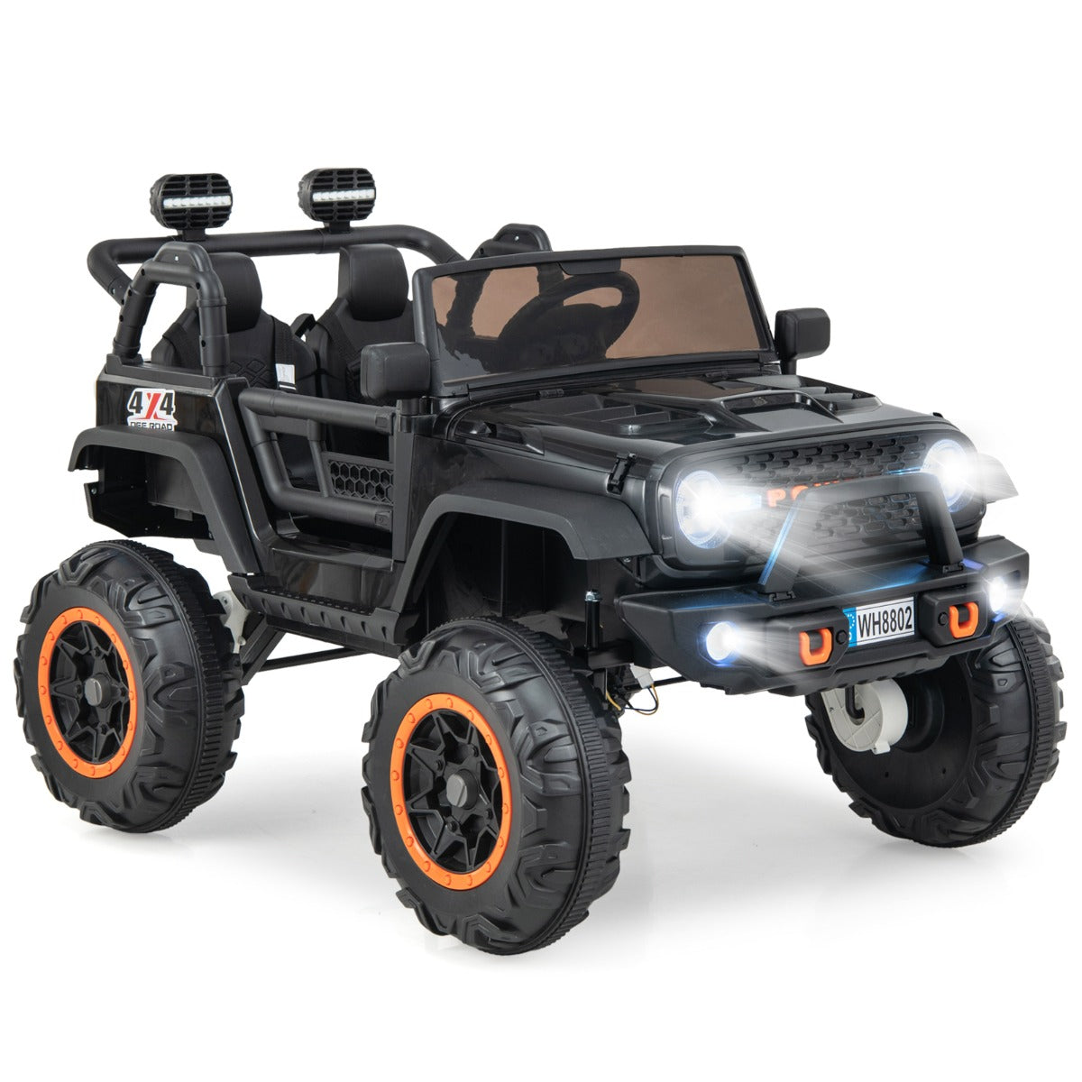 Carro Elétrico para Crianças 3+ Anos – 122 x 86 x 83 cm – Preto – Metal e PP