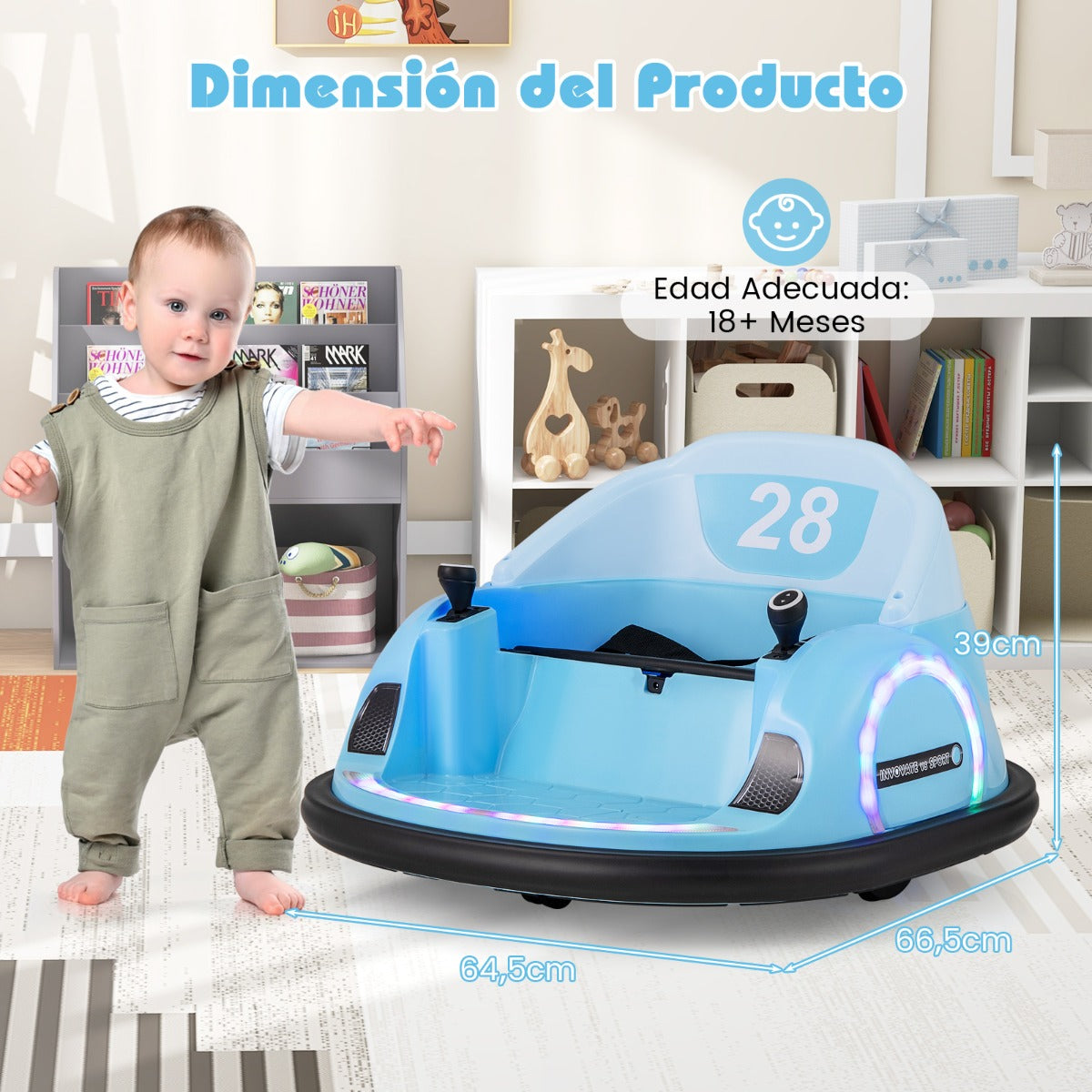 Carro de Choque Elétrico para Crianças – 6V – Azul