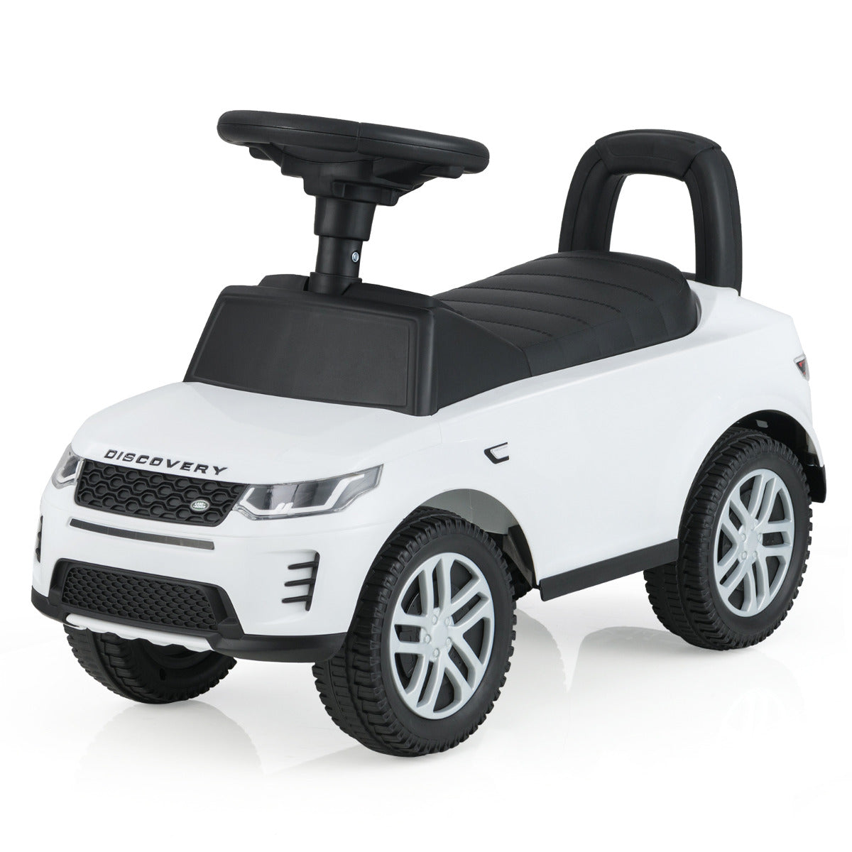 Coche de Empurrar para Crianças 12-36 Meses Brinquedo Deslizante com Buzina Sons e Armazenamento Brinquedo para Sentar e Deslizar - Branco