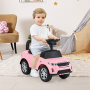 Carrinho de Empurrar para Crianças 12-36 Meses Brinquedo Deslizante de Chão com Buzina Sons e Armazenamento Brinquedo para Sentar e Deslizar - Rosa