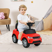 Carro de Empurrar para Crianças 12-36 Meses Brinquedo Deslizante de Piso com Buzina Sons e Armazenamento Brinquedo para Sentar e Deslizar - Vermelho