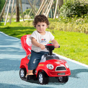 Carro de Empurrar Infantil 3 em 1 com Barandilhas Destacáveis e Design Vermelho
