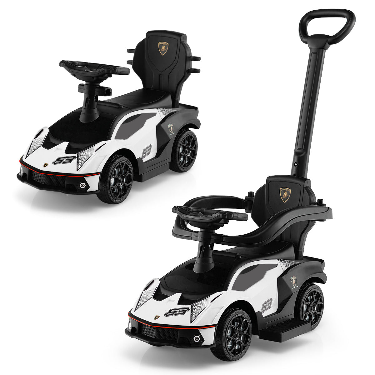 Carro de Passeio 3 em 1 – Branco – Metal e PP