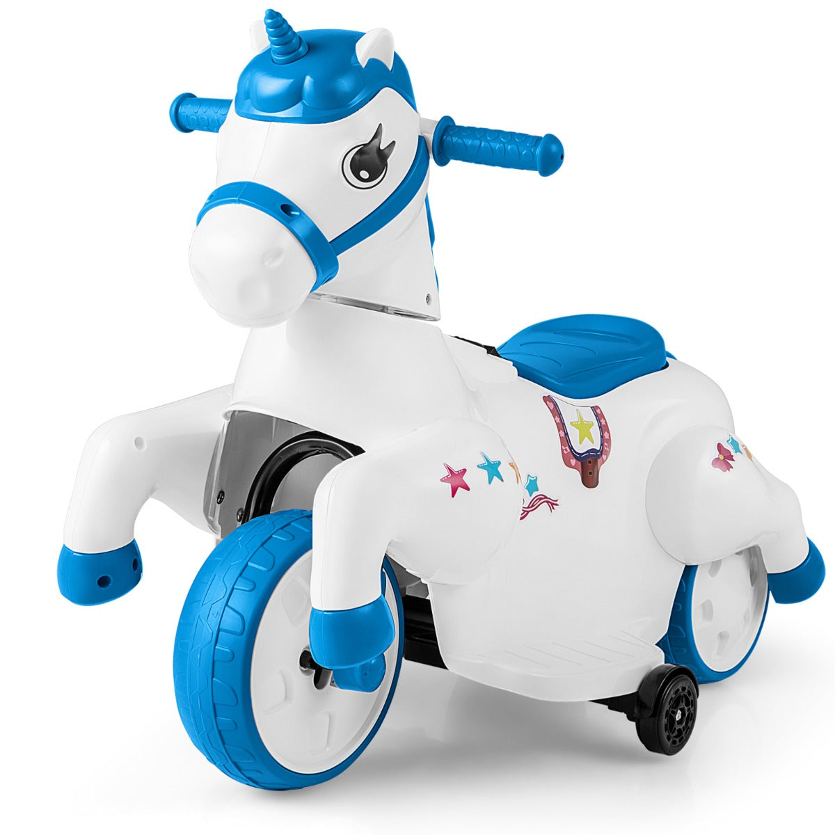 Unicornio Eléctrico de 12V para Niños con Modo de Montar a Caballo y Música