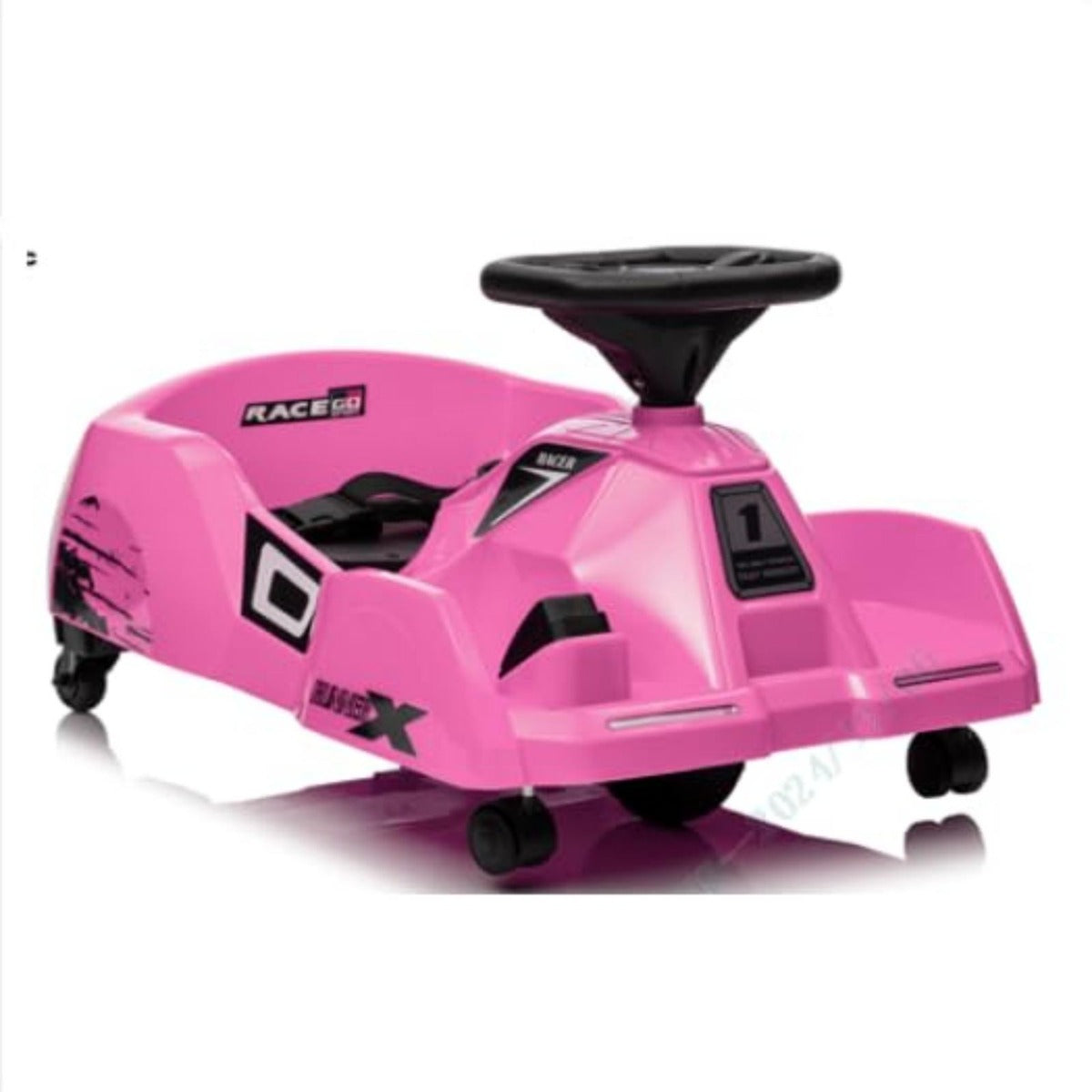 Kart Elétrico para Crianças 12V com Esfregona Destacável Controlo Remoto de 3 Velocidades Buzina Música 79 x 46 x 37 cm Rosa