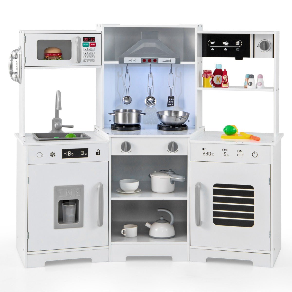 Conjunto de Cozinha de Brincar para Crianças – Madeira – Branco – MDF