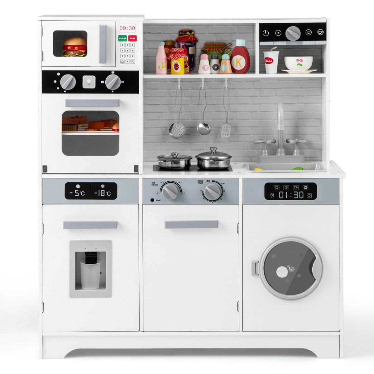 Cozinha de Brincar – 80 x 31,5 x 89 cm – Branco – Madeira