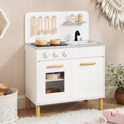 Cozinha de Brincar em Madeira – Kit Completo de Cozinha Infantil Branca