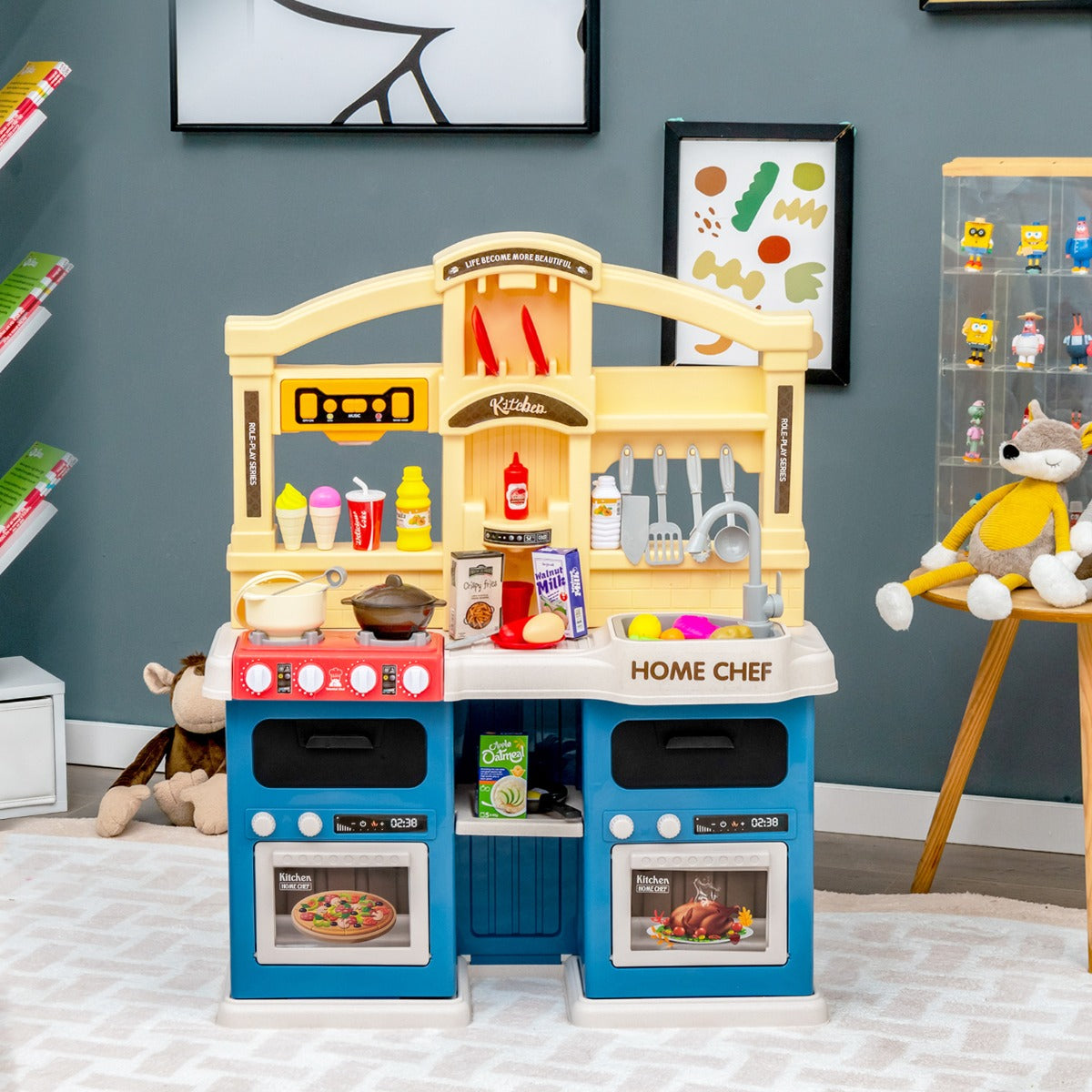 Conjunto de Cozinha para Crianças – 69 Peças – Azul