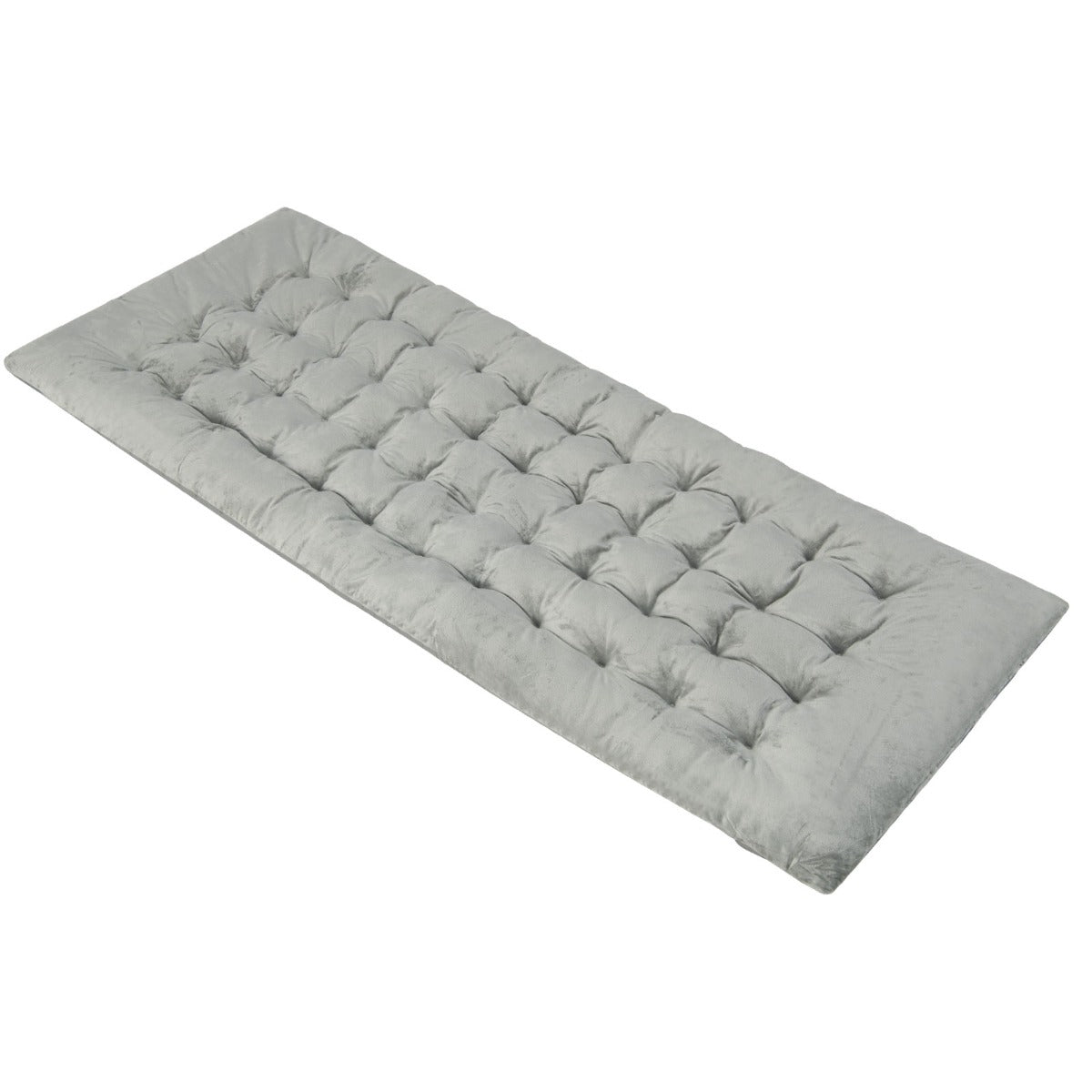 Almofada para Espreguiçadeira – 190 x 70 x 7 cm – Cinzento – Veludo Cristalino e Algodão