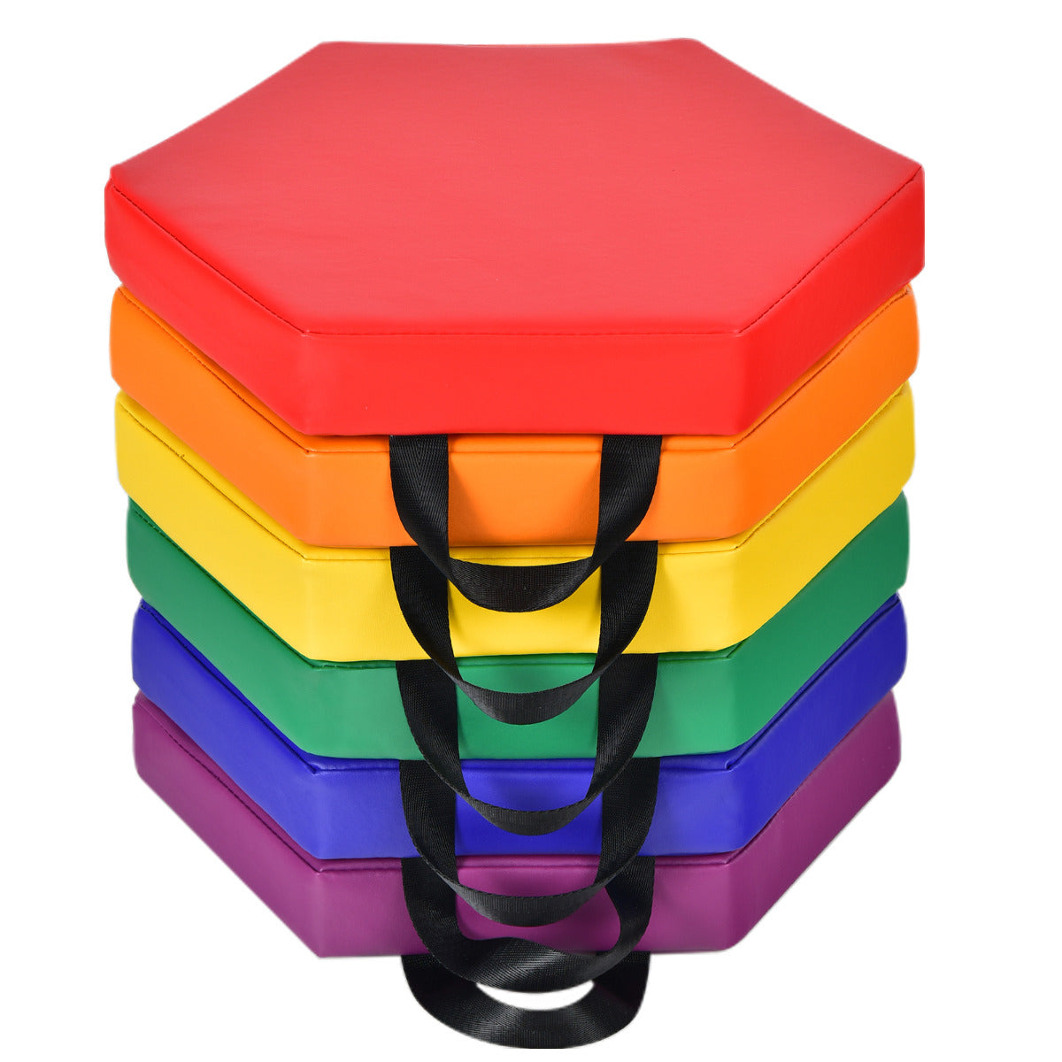 Conjunto de Almofadas Hexagonais – 38 x 34 cm – Multicolorido – PU e EPE