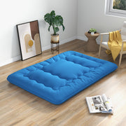 Colchão Enrolável para o Chão Tapete de Tatami com Capa Lavável Colchonete Portátil com Bolsa de Transporte - Azul - 200 x 140 x 10 cm