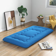 Colchão Enrolável de Chão Tapete de Tatami com Capa Lavável Colchonete Portátil com Bolsa de Transporte - Azul - 200 x 90 x 10 cm