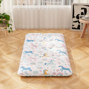 Colchão Enrolável de Chão Tapete de Tatami com Capa Lavável Colchonete Portátil com Bolsa de Transporte - Multicolorido - 200 x 90 x 10 cm