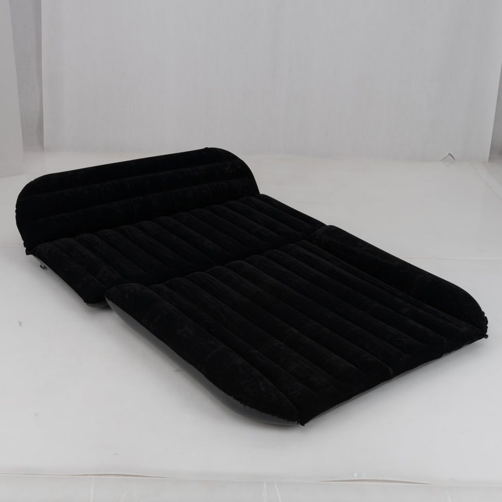 Colchão Insuflável para Carro Colchão de Ar para SUV Flocado com Bomba 3 Bocas e Bolsa de Transporte 190 x 130 cm Preto
