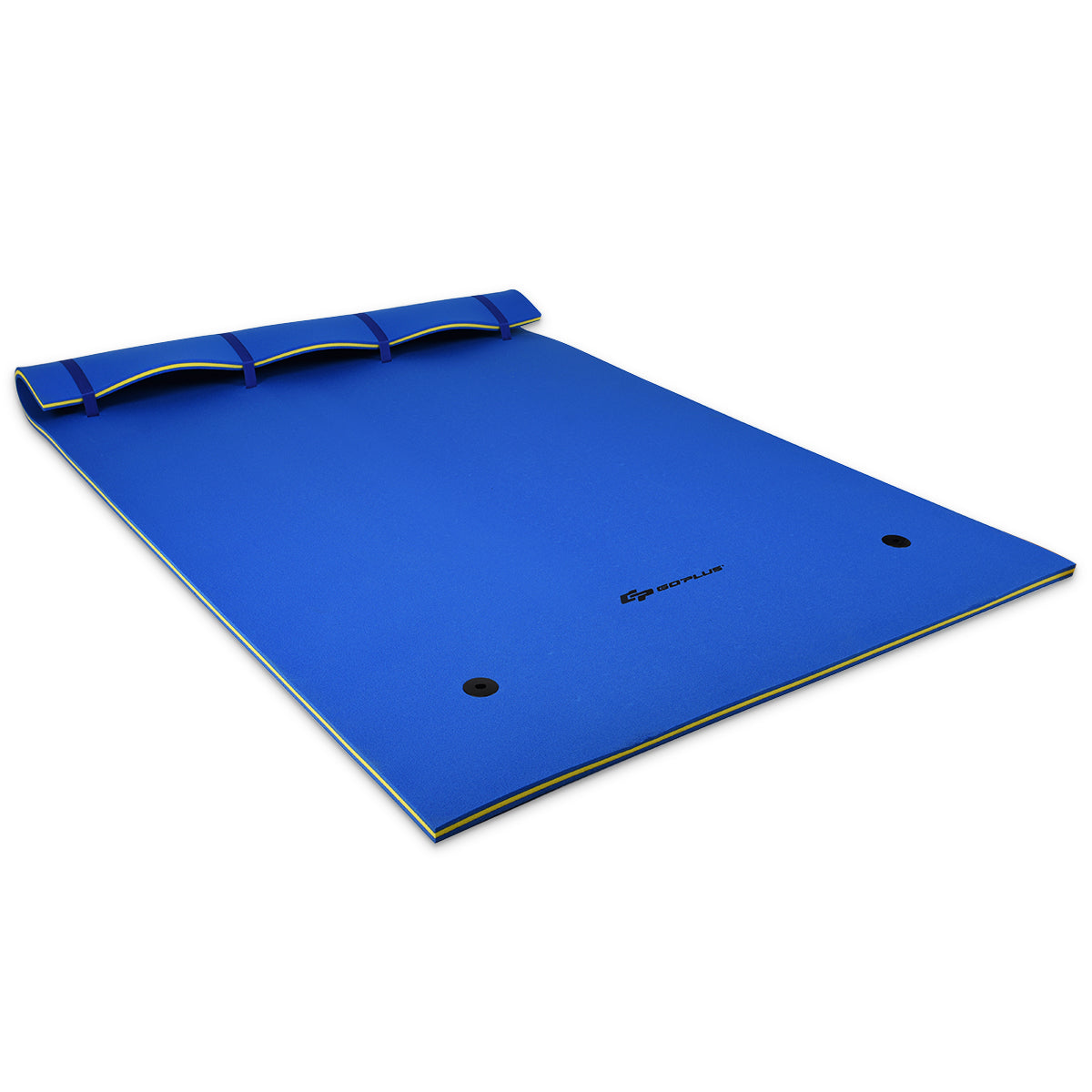 Colchoneta Flutuante de Espuma XPE Ecológica com Cabeça Enrolável para 3-5 Pessoas 270 x 180 x 3,5 cm Azul