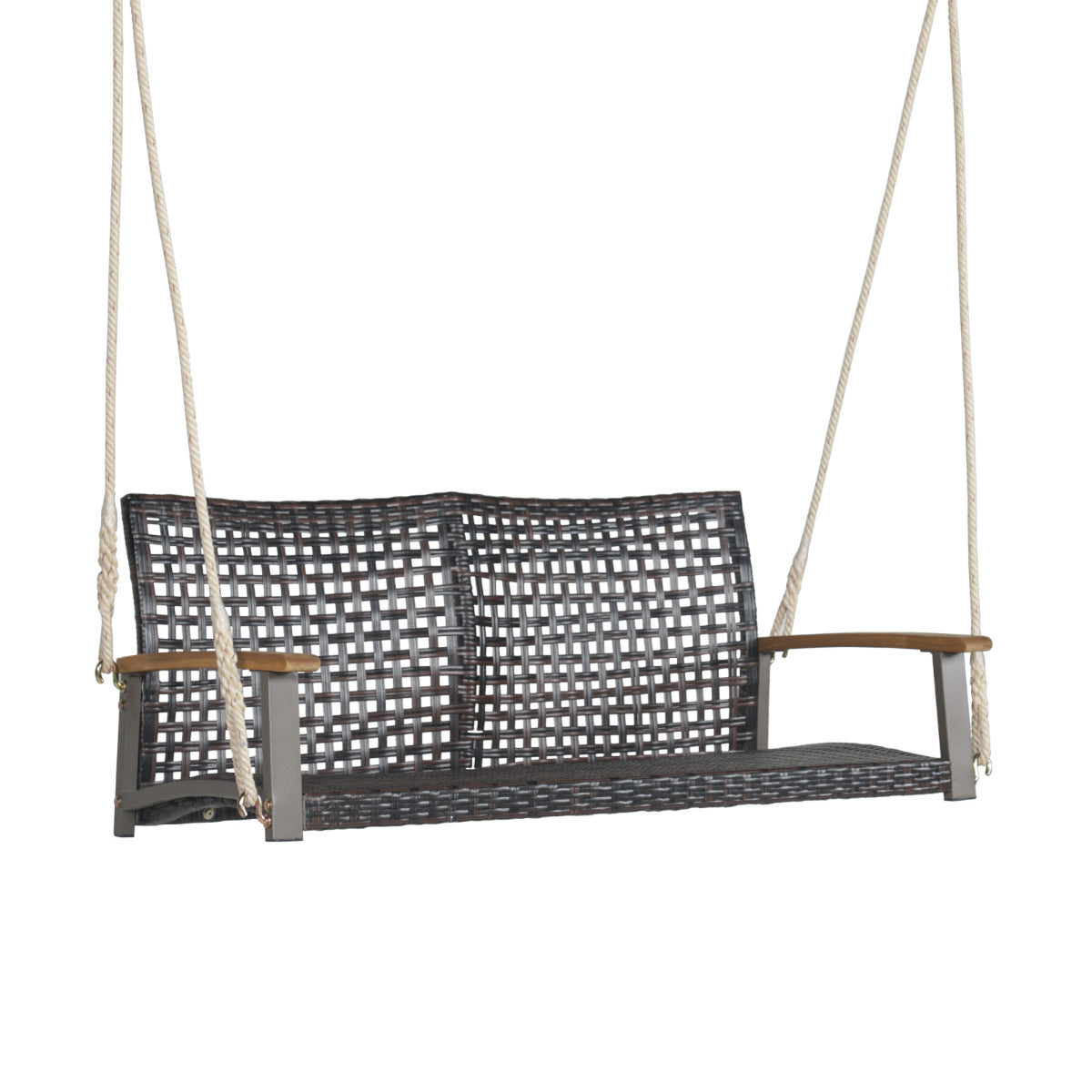 Banco de Jardim com Baloiço – 131 x 68 x 54 cm – Marrom – Rattan PE