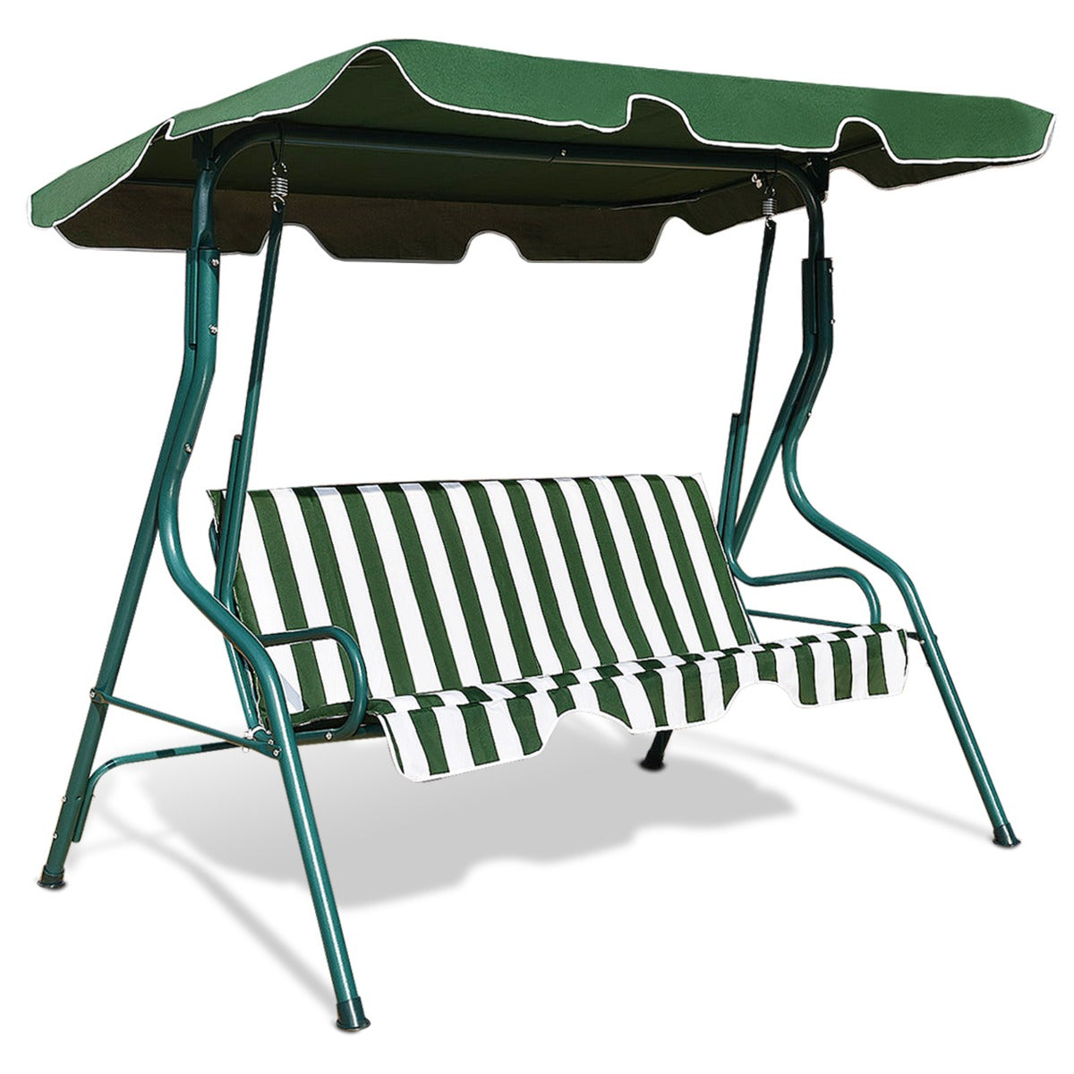 Baloiço de Jardim com 3 Lugares com Guarda-Sol 172 x 154 x 110 cm Verde