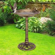 Comedouro para pássaros com suporte Lavatório para aves com pedestal de jardim 50x50x76cm