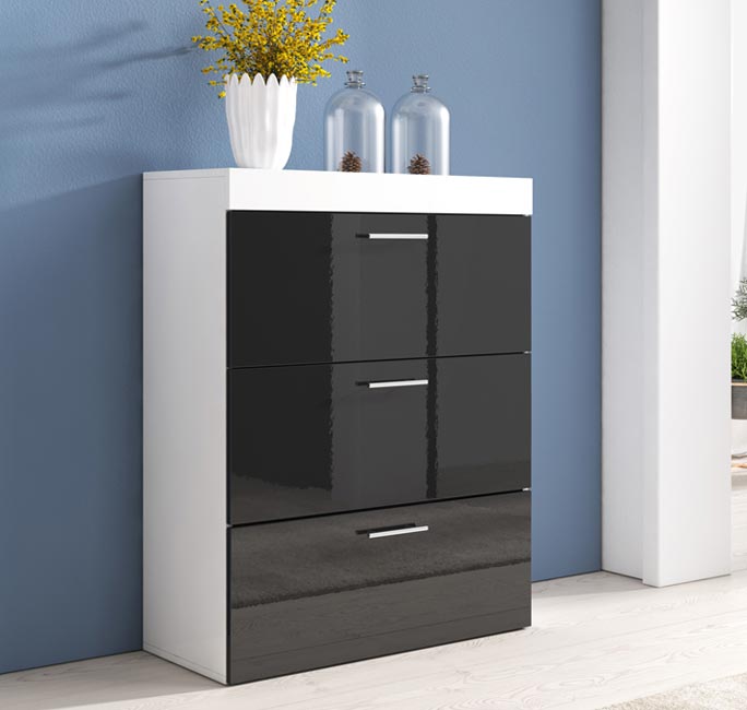 Cómoda elegante em branco e preto