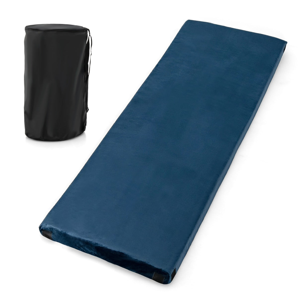 Colchão de Campismo Enrolável Impermeável Esteira de Dormir Portátil Leve para Exterior com Bolsa 183 x 62,5 x 6,5cm Azul